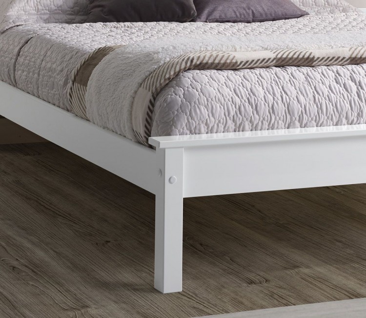 Limelight Taurus 4ft6 Double White Wooden Bed Frame With Low Foot End ...