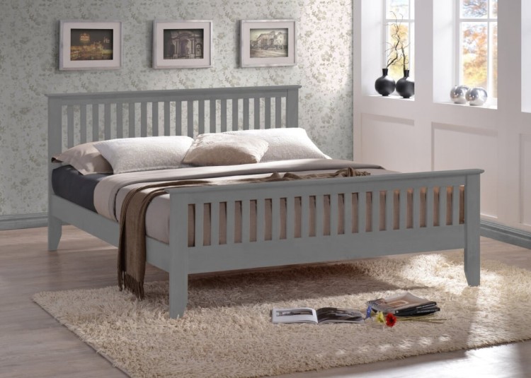 Time Living Turin 4ft6 Double Grey, Shaker Style Wooden Bed Frames