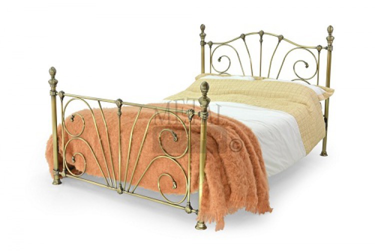 Double Antique Brass Bed Frame By Metal, Brass Bed Frame