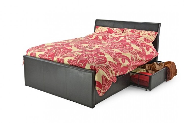 Metal Beds Texas 4ft6 135cm Double, Pink Leather Bed Frame