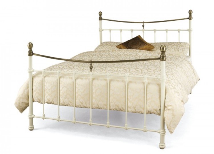 Super Kingsize Metal Bed Frame, Ivory King Size Bed Frame