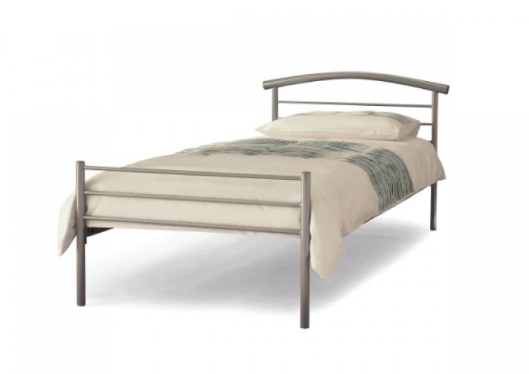 Small Single Silver Metal Bed Frame, Small Full Bed Frame