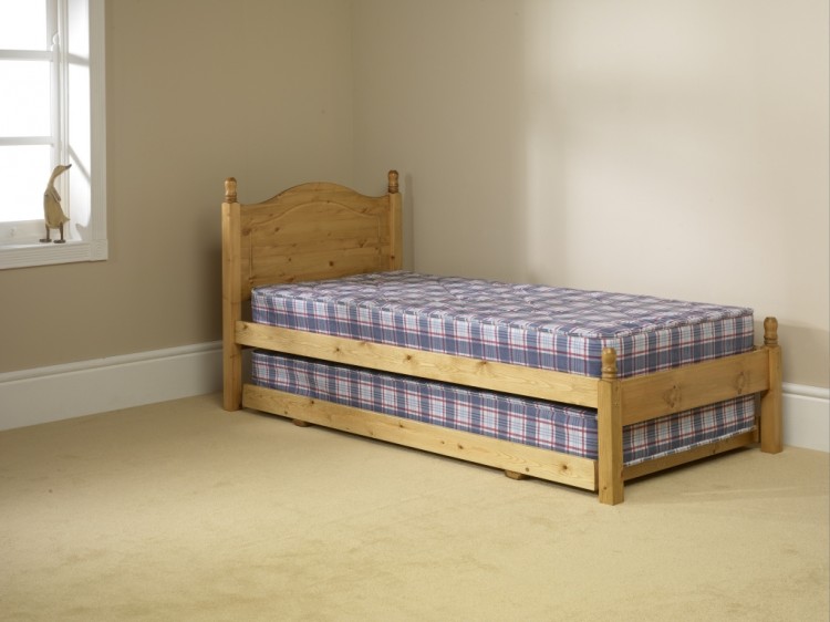 Single Pine Wooden Guest Bed Frame, Small Wooden Bed Frame
