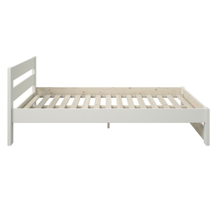 Noomi Tera 4ft Small Double White Wooden Bed Frame by Flair Furnishings