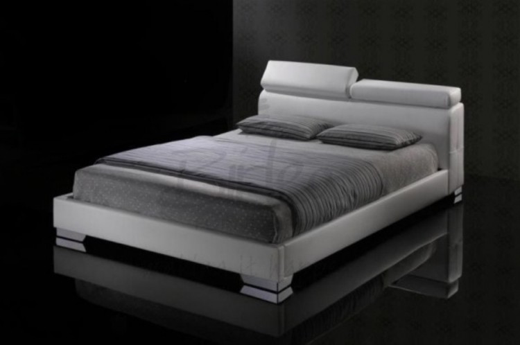 White Faux Leather Bed Frame By Birlea, Twin Leather Bed Frame