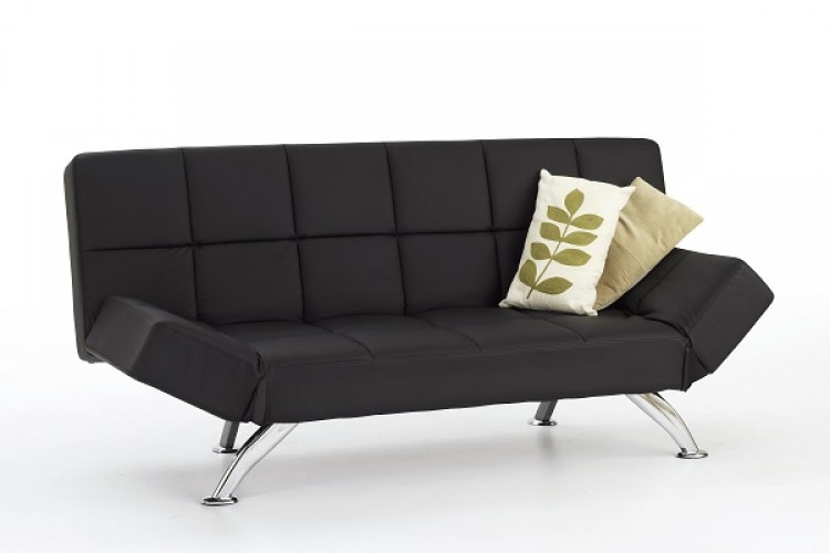 serene venice black faux leather sofa bed