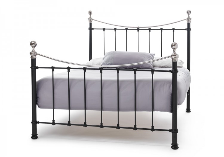 Nickel 5ft King Size Metal Bed Frame, Black Metal King Size Bed Frame