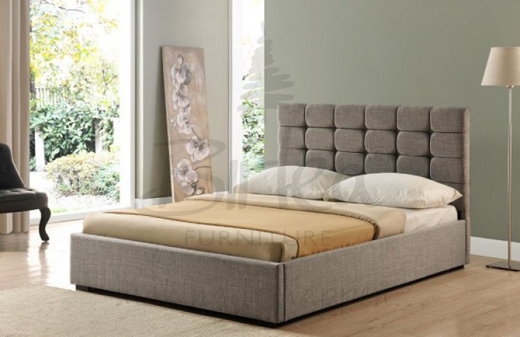 Grey Upholstered Fabric Bed Frame By Birlea, Gia Upholstered King Bed