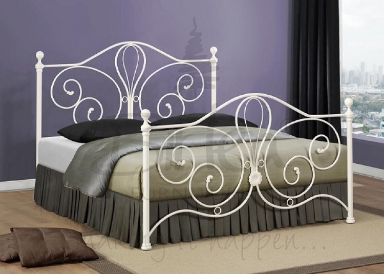 Metal Cream Bed Frame By Birlea, Cream King Bed Frame