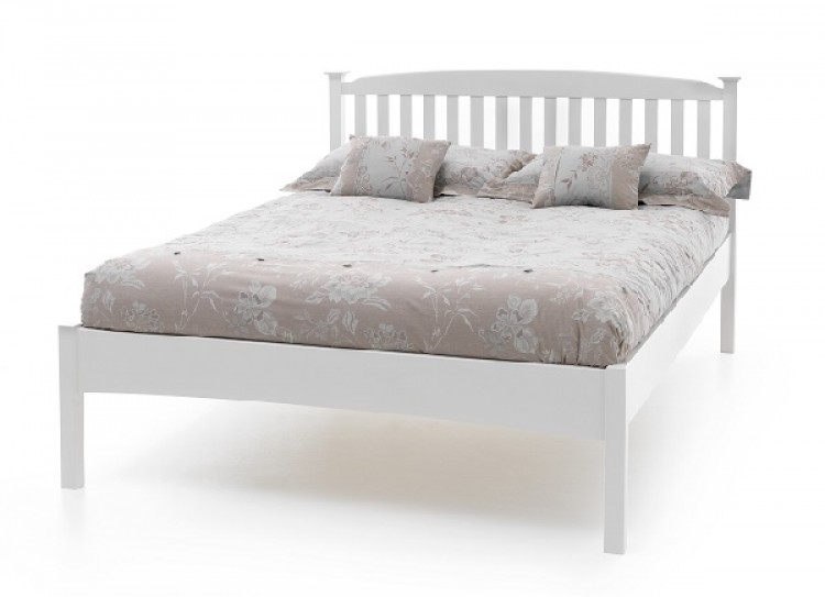 Super King Size White Wooden Bed Frame, Low White Bed Frame