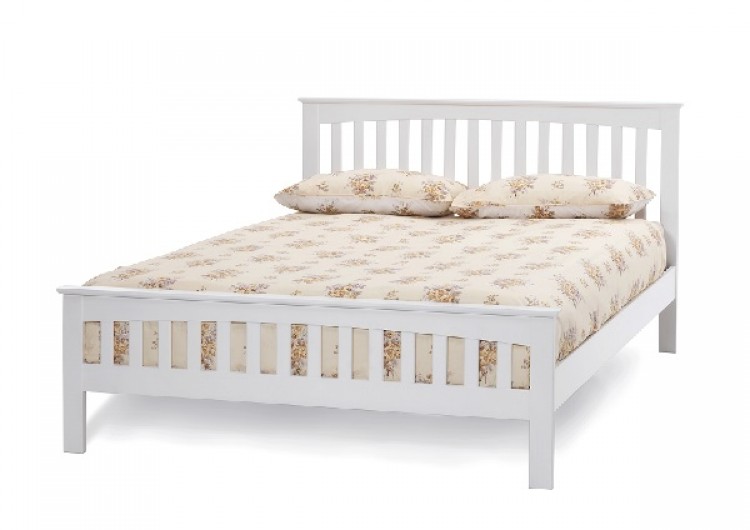 Serene Amelia 4ft6 Double White Wooden, White Double Bed Frame