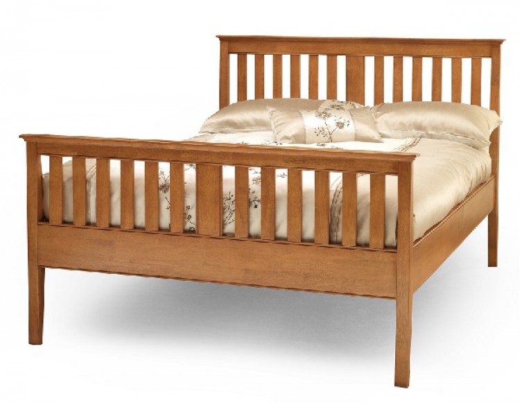 Super King Size Cherry Wooden Bed Frame, High King Size Bed Frame With Headboard