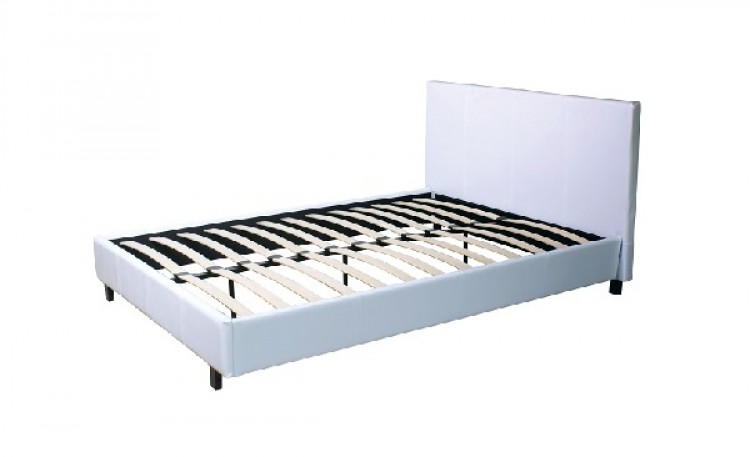 White Faux Leather Bed Frame By Gfw, White Faux Leather Single Bed Frame