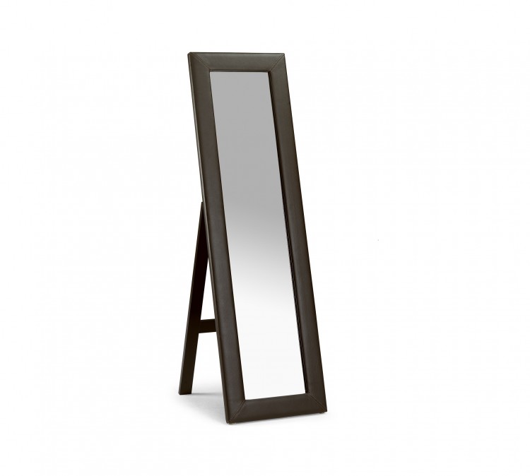 Julian Bowen Vienna Brown Faux Cheval Leather Mirror By