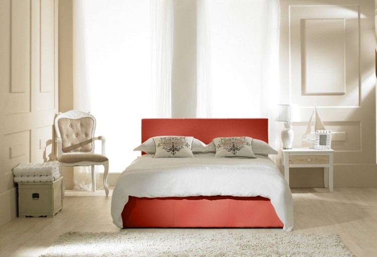 Emporia Madrid 5ft Kingsize Red Faux, Red Faux Leather Bed Frame