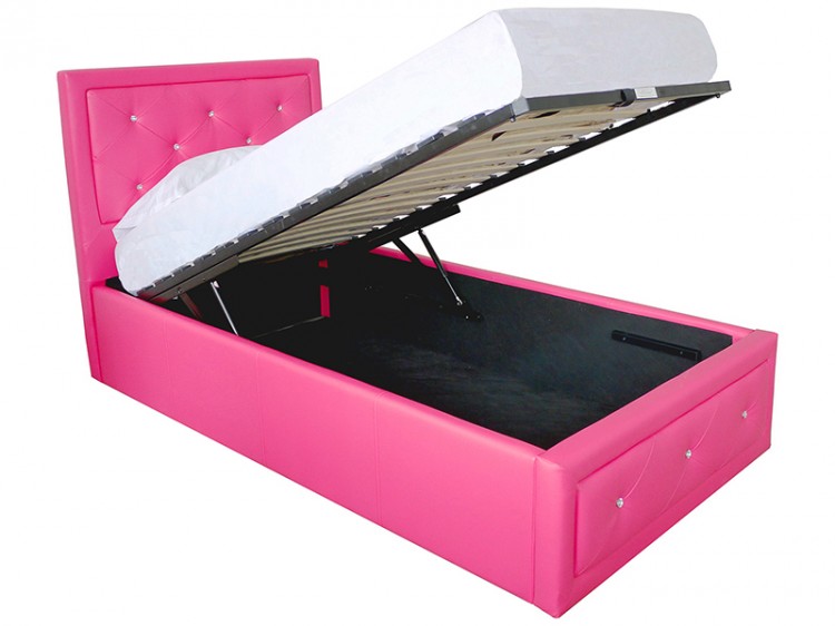 Faux Leather Ottoman Lift Bed Frame By Gfw, Pink Leather Bed Frame