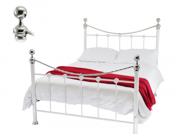 White Metal Bed Frame By Beds Ltd, White Steel Bed Frame