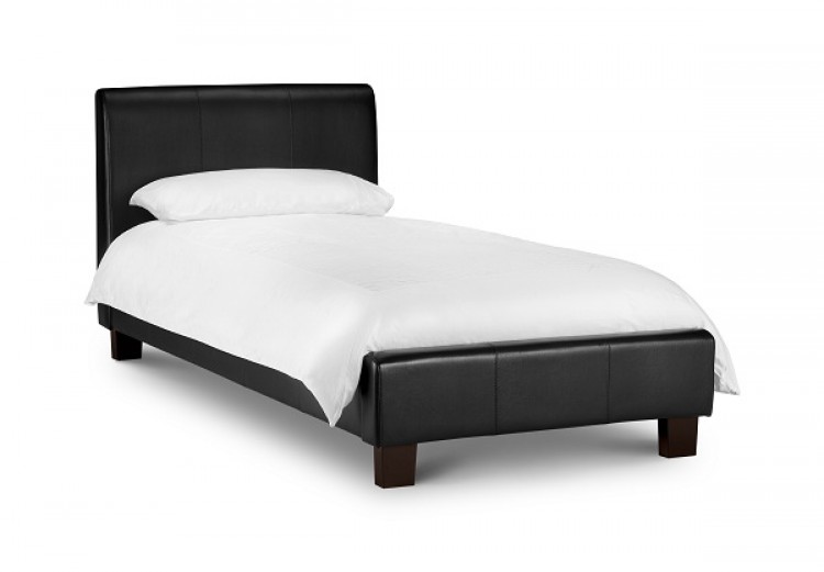 Faux Leather Bed Frame By Julian Bowen, Black And White Leather Bed Frame