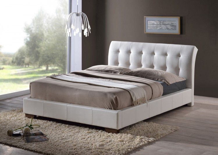 White Faux Leather Bed Frame, Faux Leather King Size Bed
