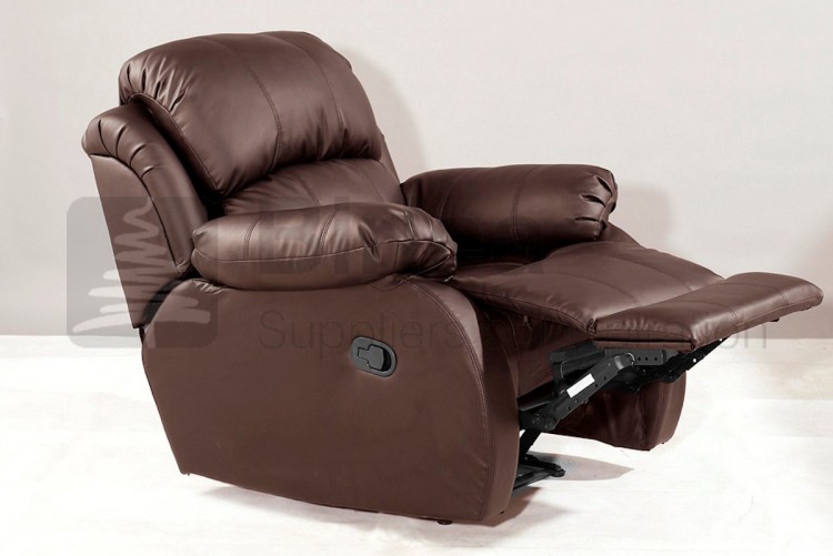 Faux Leather Recliner Chair By Birlea, Brown Faux Leather Recliner Chair