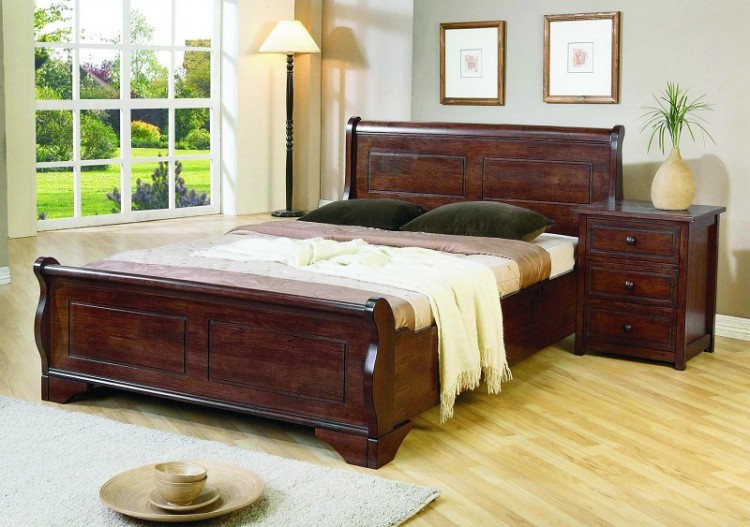 Super Kingsize Wooden Bed Frame, Wooden Sleigh Bed King Size Uk