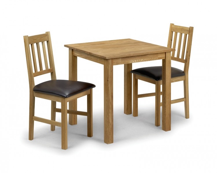 Julian Bowen Moor Square Dining Table Set In American White Oak Julian Bowen Moor Square Dining Table Set In American White Oak With 2 Chairs By