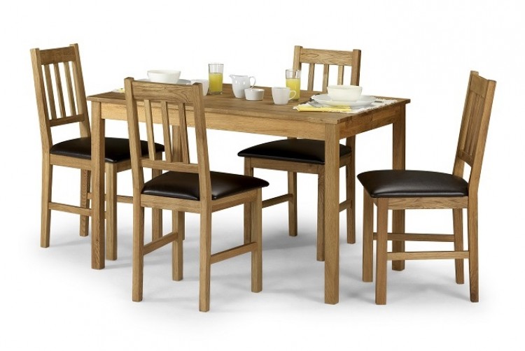 Julian Bowen Moor Rectangle Dining Table Set In American White Julian Bowen Moor Rectangle Dining Table Set In American White Oak With 4 Chairs By