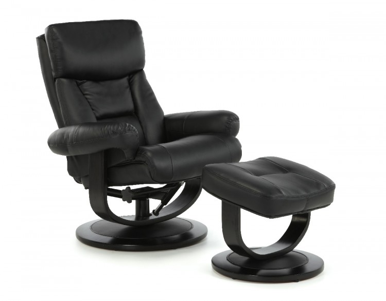 Serene Risor Black Bonded Leather, Bonded Leather Recliner Chair