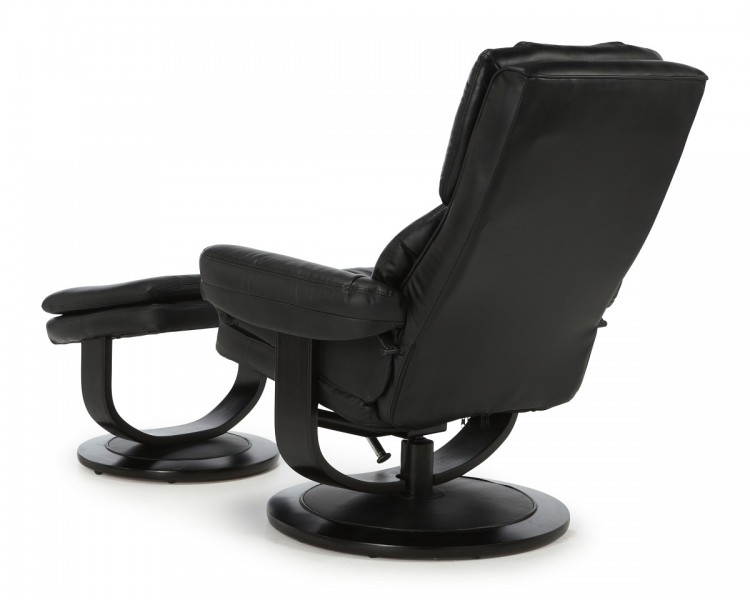 coaster company black bonded leather recliner glider sofa