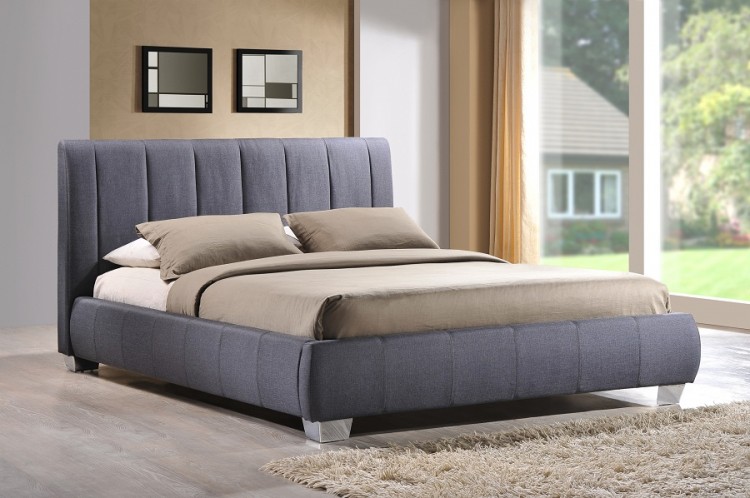 Double Grey Fabric Bed Frame, Small Double Bed Frame Only