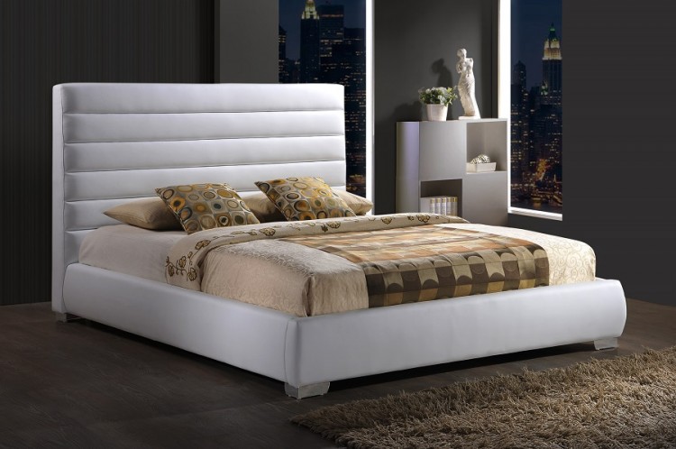 White Faux Leather Bed Frame, Leather Bed Frame